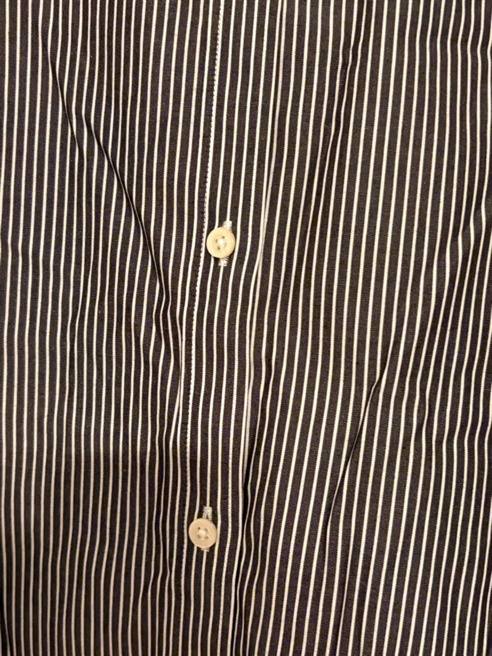 Lauren Ralph Lauren Black and White Striped Button-Up Dress Shirt - Picture 7 of 7